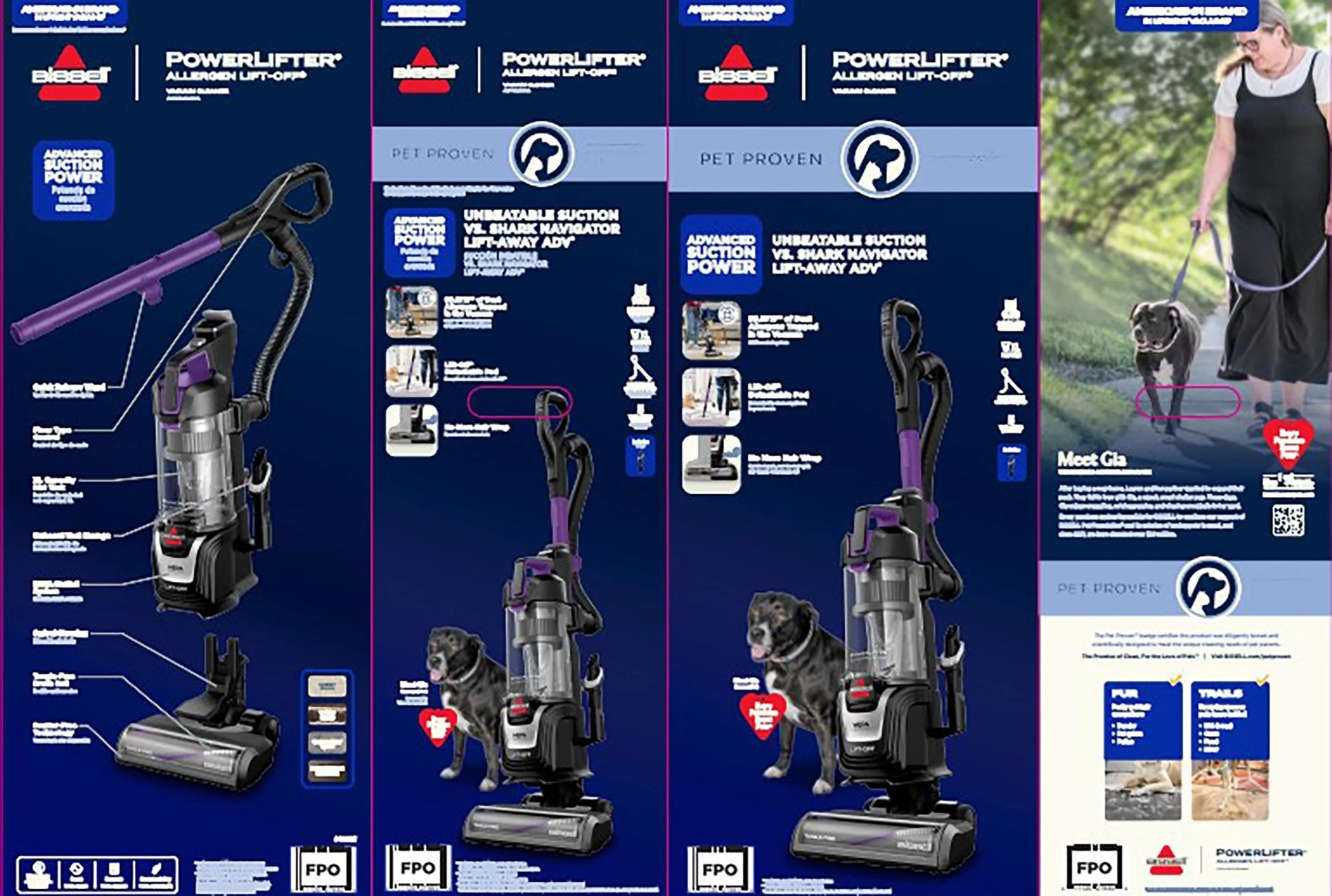 Powerlifter Allergen Lift-Off, Bagless, Upright Vacuum, Pet Friendly, HEPA, Powerful Suction, Lift-Off Detachable Pod, Tangle Free Brush Roll, 4082W, Black & Purple