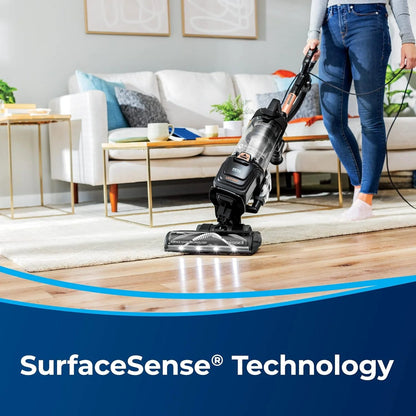 Surfacesense Allergen Lift-Off Pet, Bagless, Upright Vacuum, Pet Friendly, Surface Detect Technology, LED Headlights, Tangle-Free Brush Roll, 3415, Black & Copper