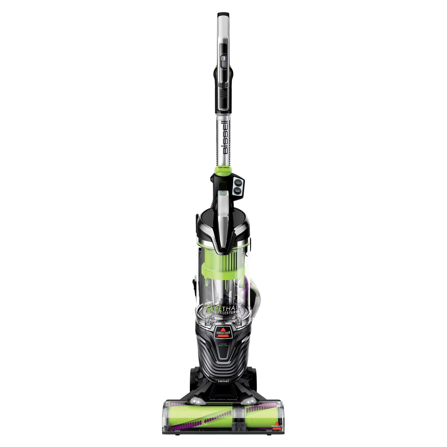 Upright Vacuum, Pet Hair Eraser Turbo Pet Friendly, Bagless, Hard Floor and Carpet, with Tangle Free Brush Roll, Extension Wand, 2475, Grey