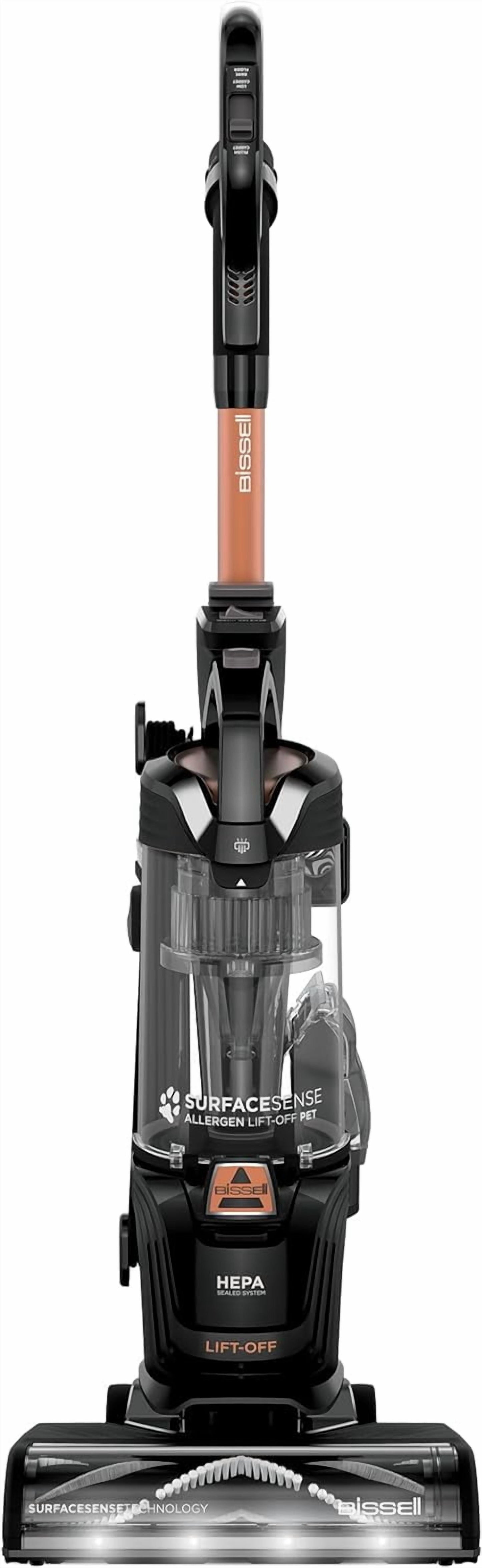 Surfacesense Allergen Lift-Off Pet, Bagless, Upright Vacuum, Pet Friendly, Surface Detect Technology, LED Headlights, Tangle-Free Brush Roll, 3415, Black & Copper
